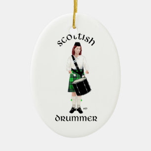 Schotse Drummer - Groene Kilt Keramisch Ornament