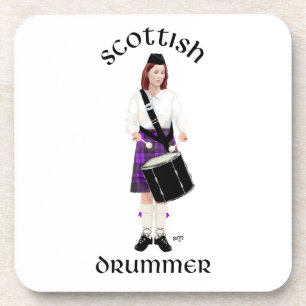 Schotse Drummer - Paarse Kilt Bier Onderzetter