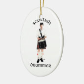 Schotse Drummer - Rode Kilt Keramisch Ornament (Links)