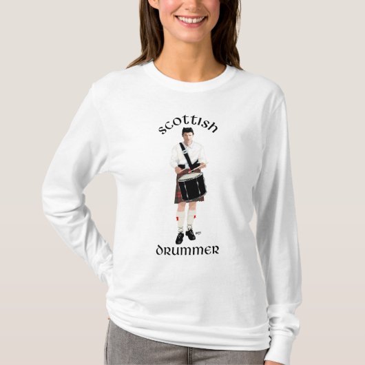 Schotse Drummer - Rode Kilt T-shirt (Voorkant)