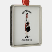 Schotse Drummer - Vrouw Metalen Ornament (Rechts)