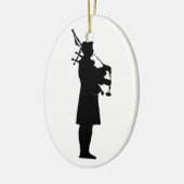 Schotse Dudelsackspeler Silhouet Keramisch Ornament (Links)
