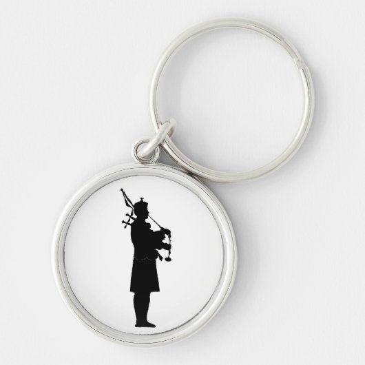 Schotse Dudelsackspeler Silhouet Sleutelhanger (Voorkant)