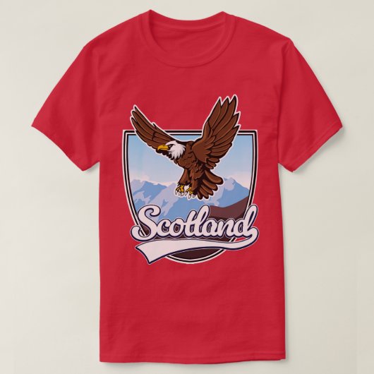 Schotse Eagle landschapsvector T-shirt (Design voorkant)