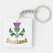 Schotse embleemdistel sleutelhanger (Achterkant)