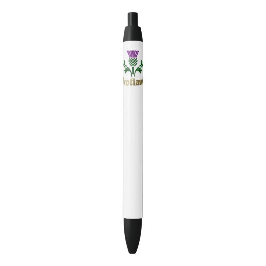 Schotse embleemdistel zwarte inkt pen (Voorkant Verticaal)