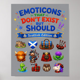 Schotse emoticon die niet bestaat grappig Schotlan Poster