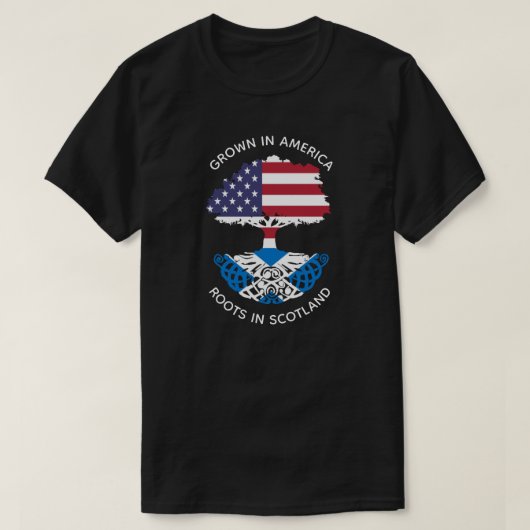 Schotse en Amerikaanse wortels in Schotland Keltis T-shirt (Design voorkant)