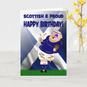 Schotse en trotse Beer Rugby Verjaardag Kaart (Gele Bloem)