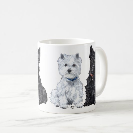 Schotse en West Highland White Terrier Mok (Voorkant rechts)