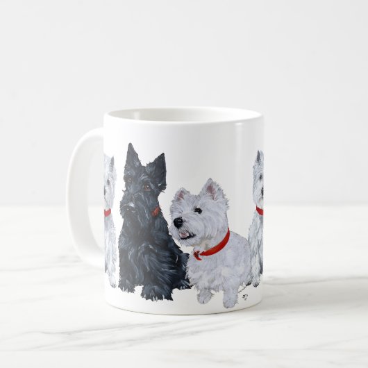 Schotse en West Highland White Terrier Mok (Voorkant links)