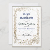 Schotse Flora Sassenach Blue Birthday Invitation Kaart (Voorkant)