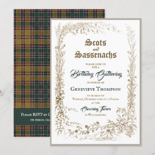 Schotse Flora Sassenach verjaardagsuitnodiging Kaart