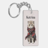 Schotse Fold Cat gepersonaliseerd Sleutelhanger (Voorkant Links)