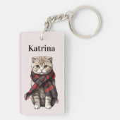 Schotse Fold Cat gepersonaliseerd Sleutelhanger (achterkant)