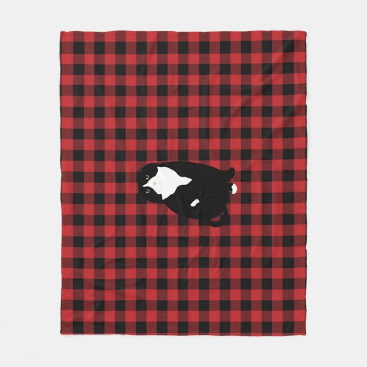 Schotse Fold Cat Plaid Fleece Deken (Voorkant)