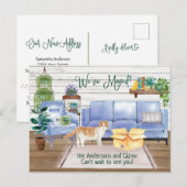 Schotse Fold Kat Knus Nieuw Huis Adres Anno Aankondigingskaart (Voorkant / Achterkant)