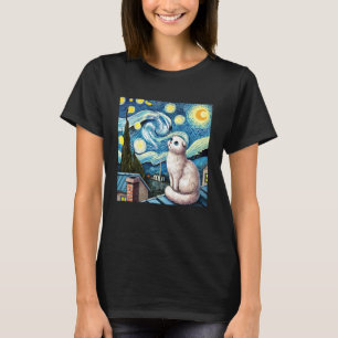 Schotse Fold Kat Onder Sterrennachtelijke Hemel T-shirt