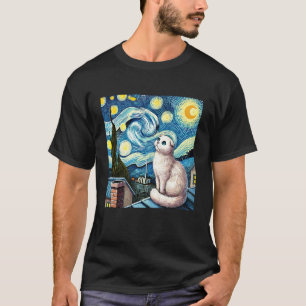 Schotse Fold Kat Onder Sterrennachtelijke Hemel T-shirt