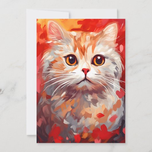 Schotse Fold Kat Valentijnsdag Feestdagenkaart (Voorkant)