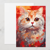 Schotse Fold Kat Valentijnsdag Feestdagenkaart (Voorkant / Achterkant)