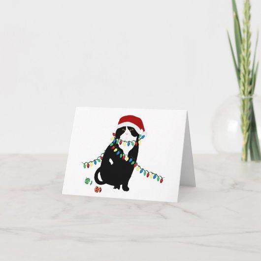 Schotse Fold Santa Kat Kerstkaart Kaart (Voorkant)