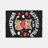 Schotse Fold Valentijn Cute Kat Design Hart Kitt Fleece Deken (Voorkant (Horizontaal))