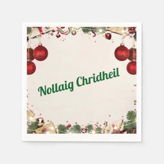 Schotse Gaelic Kerstservetten Servet (Voorkant)