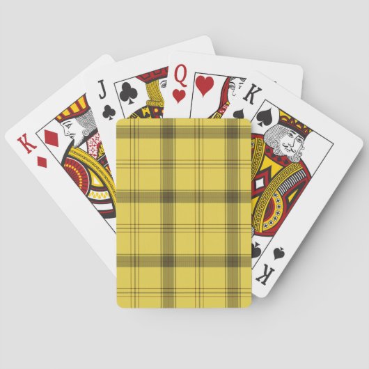 Schotse Gele Tartan Speelkaarten (Achterkant)
