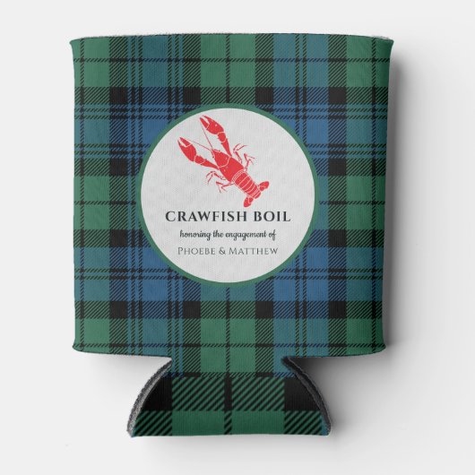 Schotse geruite rivierkreeftengaringsfeestje blikjeskoeler (Voorkant)