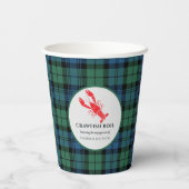 Schotse geruite rivierkreeftengaringsfeestje papieren bekers (Achterkant)