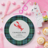 Schotse geruite rivierkreeftengarnalenkokkel Engag Papieren Bordje (Feest)