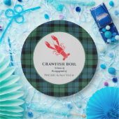 Schotse geruite rivierkreeftenstoofpot verlovingsf papieren bordje (Feest)