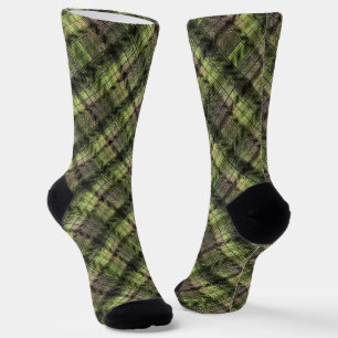 Schotse geruite tartan groen zwart klassiek sokken