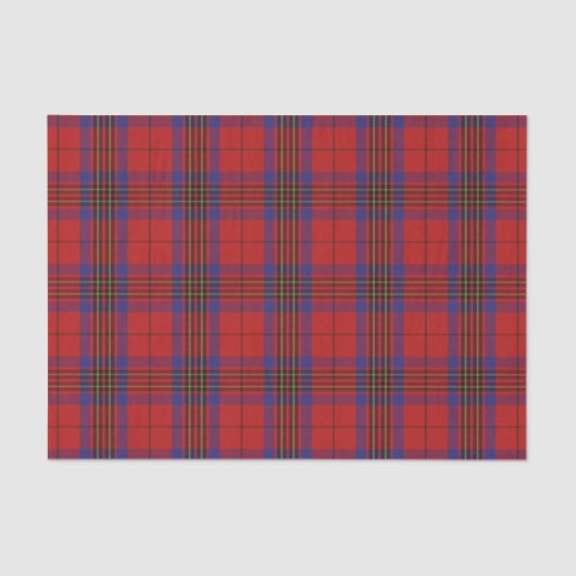 Schotse geschenken Clan Leslie Red en Blue Tartan Tissuepapier (Voorkant)
