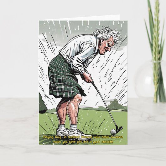 Schotse Golfer Golf Kaart (Voorkant)