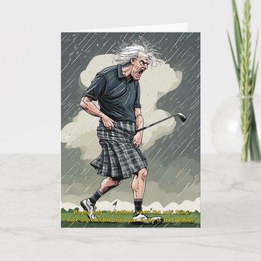 Schotse Golfer Golf Kaart (Voorkant)