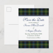 Schotse Gordon Tartan Bruiloft Save the Date Aankondigingskaart (Voorkant / Achterkant)