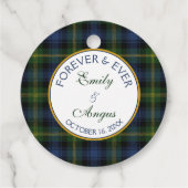 Schotse Gordon Tartan Bruiloft Save the Date Bedankjes Labels (Achterkant)