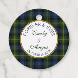 Schotse Gordon Tartan Bruiloft Save the Date Bedankjes Labels