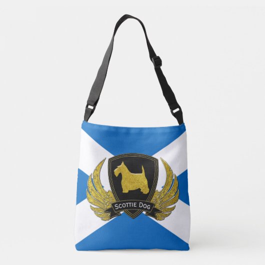 Schotse gouden Jouw tekst Schotse vlag Crossbody Tas (Achterkant)