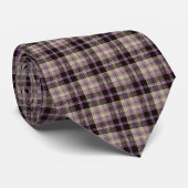 Schotse Groen Paarse Heritage Plaid Stropdas (Opgerold)