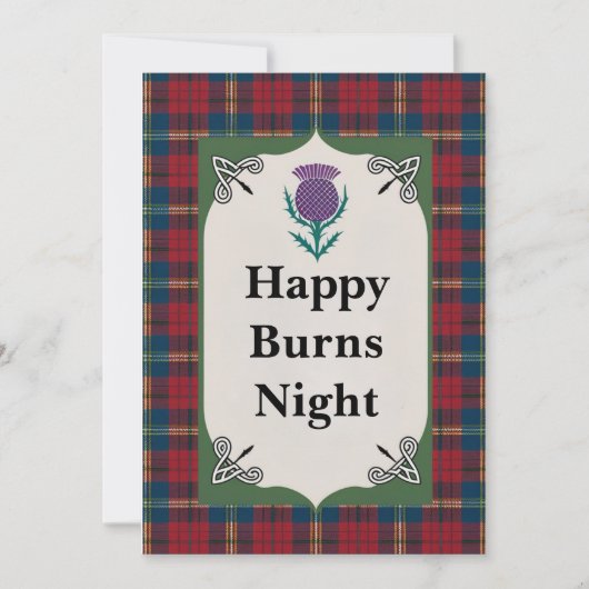 Schotse Happy Burns Night Groetjes Feestdagenkaart (Voorkant)