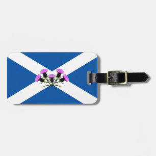 Schotse heistle bloem/Sint Andrew's vlag embleem Bagagelabel