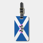 Schotse heistle bloem/Sint Andrew's vlag embleem Bagagelabel (Voorkant verticaal)