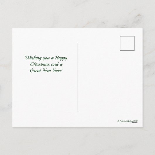 Schotse herten in Snowy Glen Print Happy Christmas Feestdagenkaart (Achterkant)