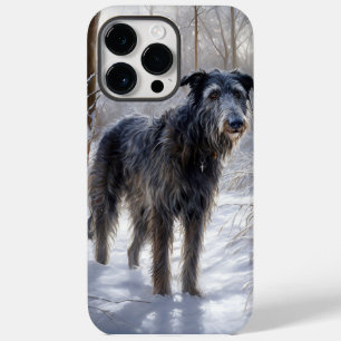 Schotse Hertenhond Laat het Sneeuwen Kerstmis Case-Mate iPhone 14 Pro Max Hoesje