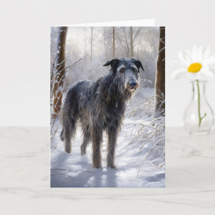 Schotse Hertenhond Laat het Sneeuwen Kerstmis Kaart