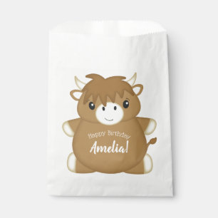 Schotse Highland Coo Koe verjaardagsfeest Bedankzakje