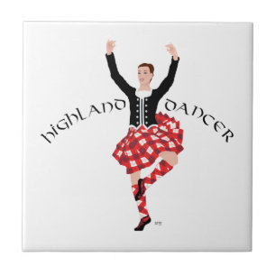Schotse Highland Fling - Rood Plaid Tegeltje